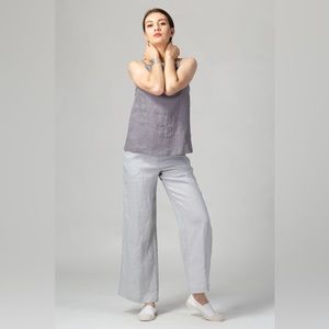 Eileen Fisher grey linen pants